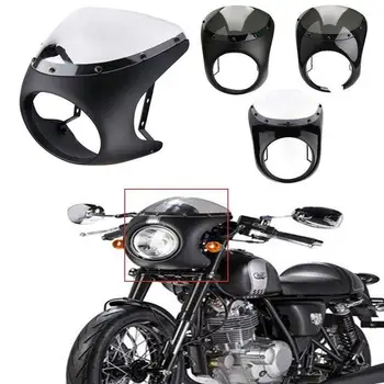 

7' Motorcycle Universal Retro Headlight Fairing Wind Screen Ornamental Mouldings Motorcycle Accessories for Cafe Racer Dropship