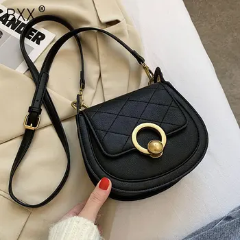 

[BXX] Vintage Small PU Leather Crossbody Saddle Bags For Women 2020 Winter Shoulder Bag Ladies Travel Handbags and Purses HP429