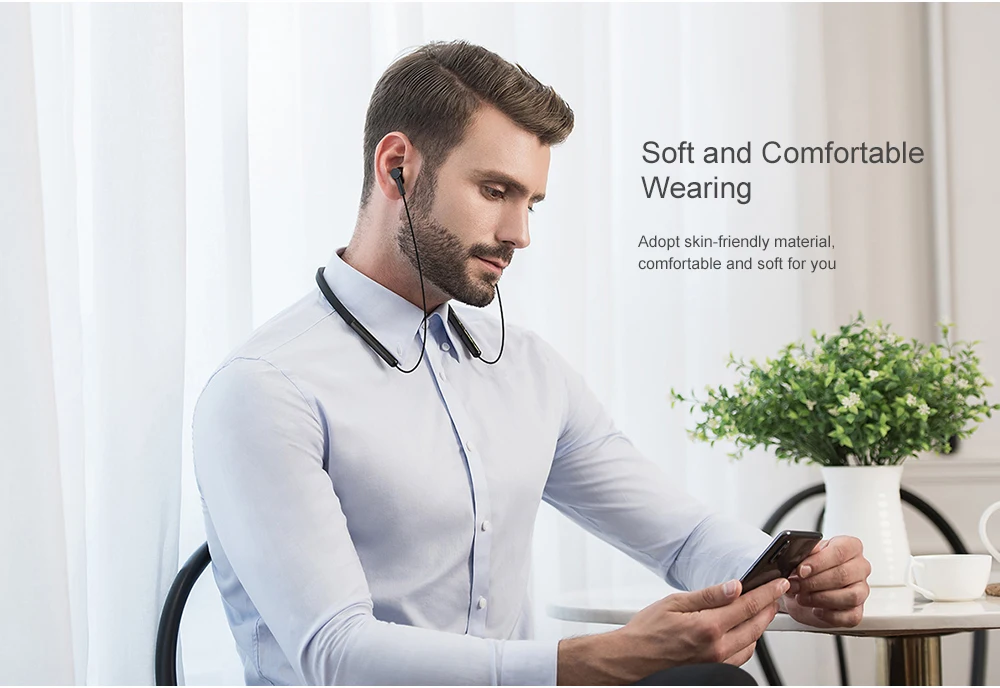 Наушники Xiaomi Bluetooth 5,0, шумоподавление, ожерелье, спортивные наушники с микрофоном и встроенным управлением LYXQEJ03JY