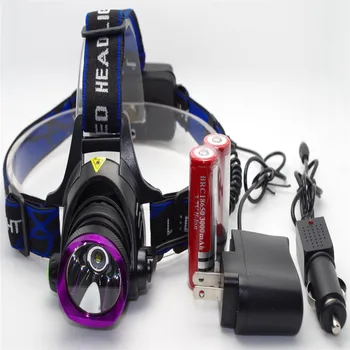 

Rechargeable Led Headlamp Fishing Headlight Hunting Head Lamp Camping Headlamp Flashlight With 18650 Battery Charger Car Charger