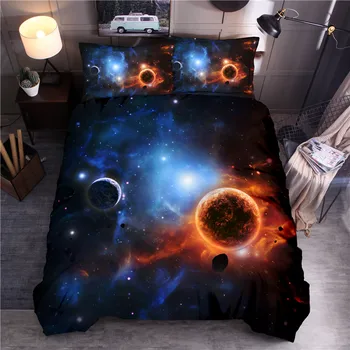 

Galaxy Printed Bedding Sets Moon Queen King Duvet Cover Sets Quilt Cover Bed Linen
