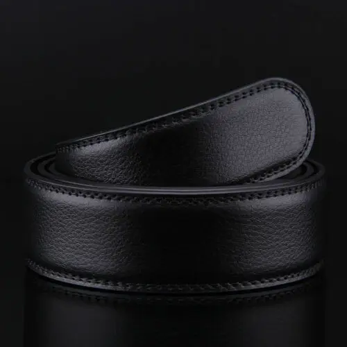 Черный Brand New No Buckle 3.5cm Wide Genuine Leather Automatic Belt Body Strap Without Buckle Belts Men Good Quality Male Belts - Цвет: Черный