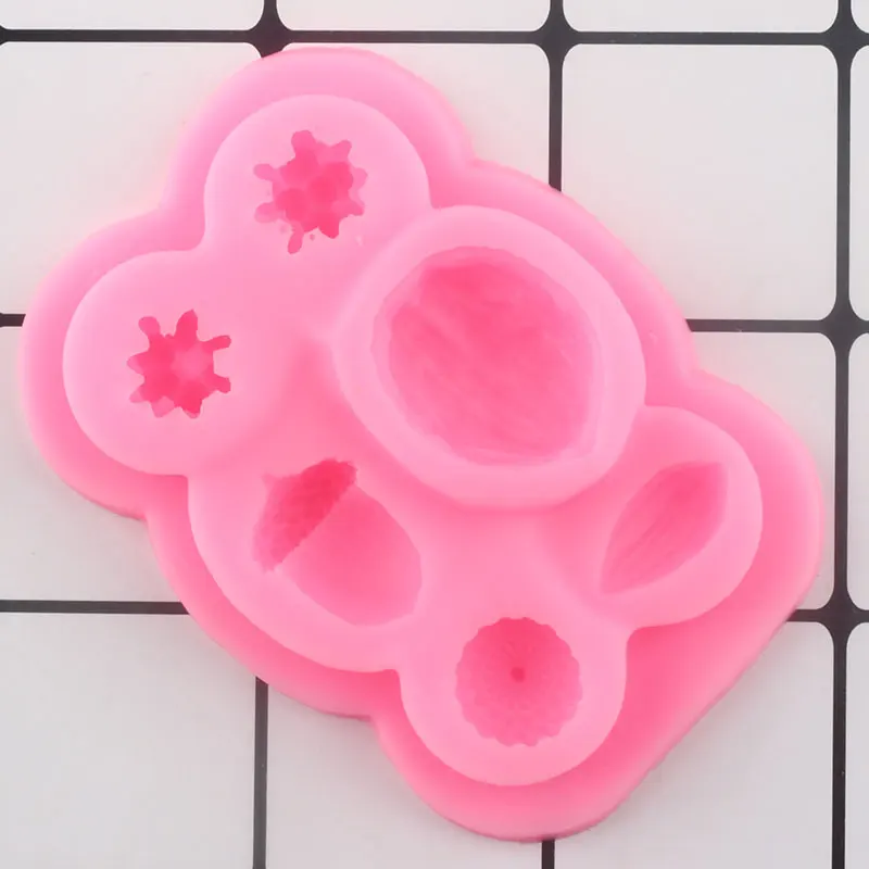 3D орехи ягоды силиконовые формы инструменты для украшения Рождественского торта кекс Топпер помадка форма конфеты глина шоколадные формы для мастики