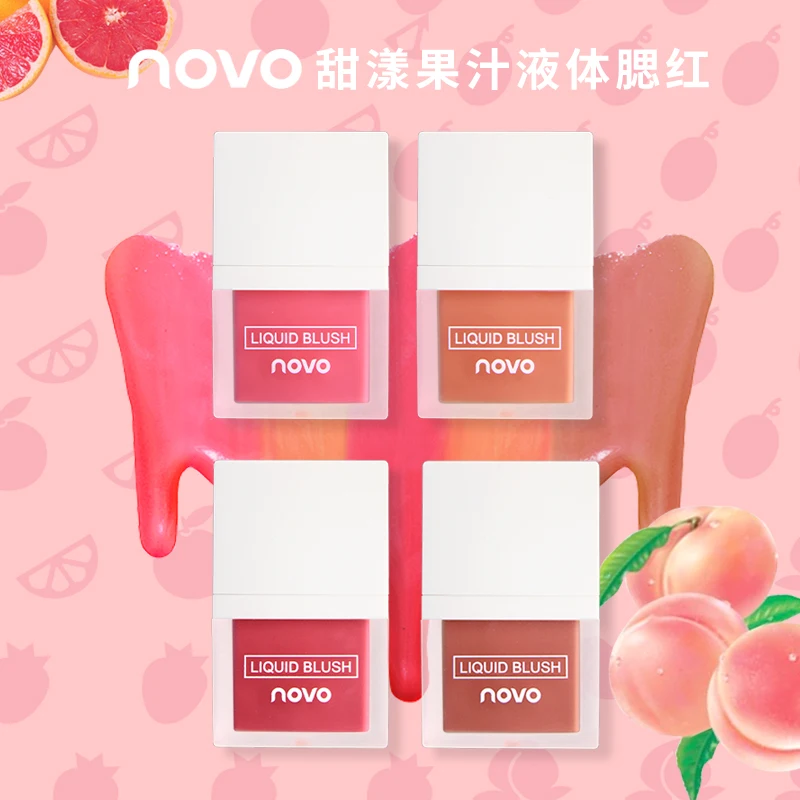 NOVO Juice жидкие румяна 4 цвета натуральный макияж для щек осветляет кожу водонепроницаемый стойкий Румяна для лица Косметика для контурирования