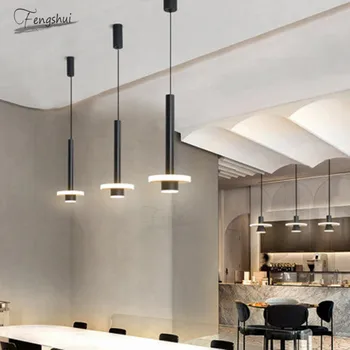 

Modern Wrought Iron Pendant Lamp Lighting Nordic Minimalist LED Pendant Lights Bedroom Living Room Loft Bar Counter Hanging Lamp