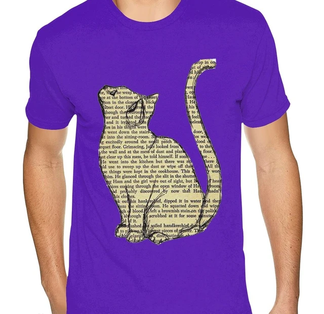 Camisetas con texto gatos para hombre, camisas de moda urbana para hombre, de barata de manga corta|Camisetas| -