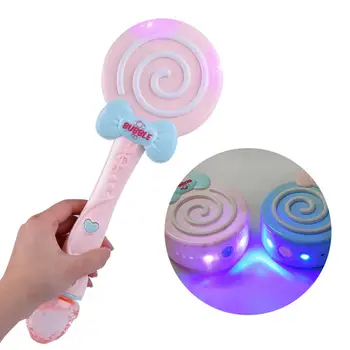 

Kuulee Children Toy Electric Cartoon Lollipop Bubble Maker with Music Light without Bubble Water Child Interesting Toys