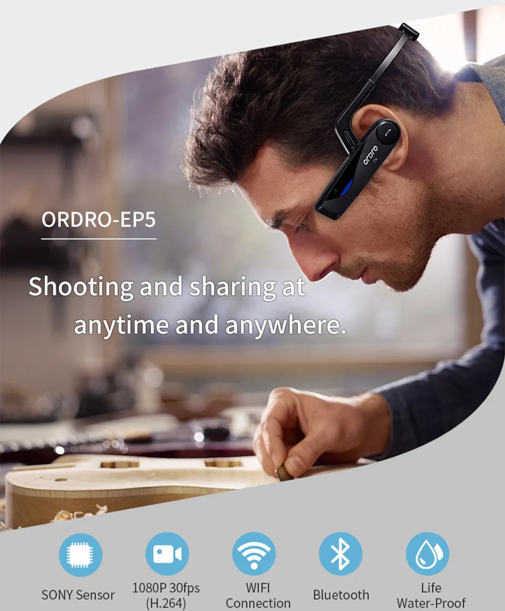  ORDRO EP5 cabeza acción Mini DV videocámara Full HD 1080P cámara de vídeo Wifi incorporado micrófon