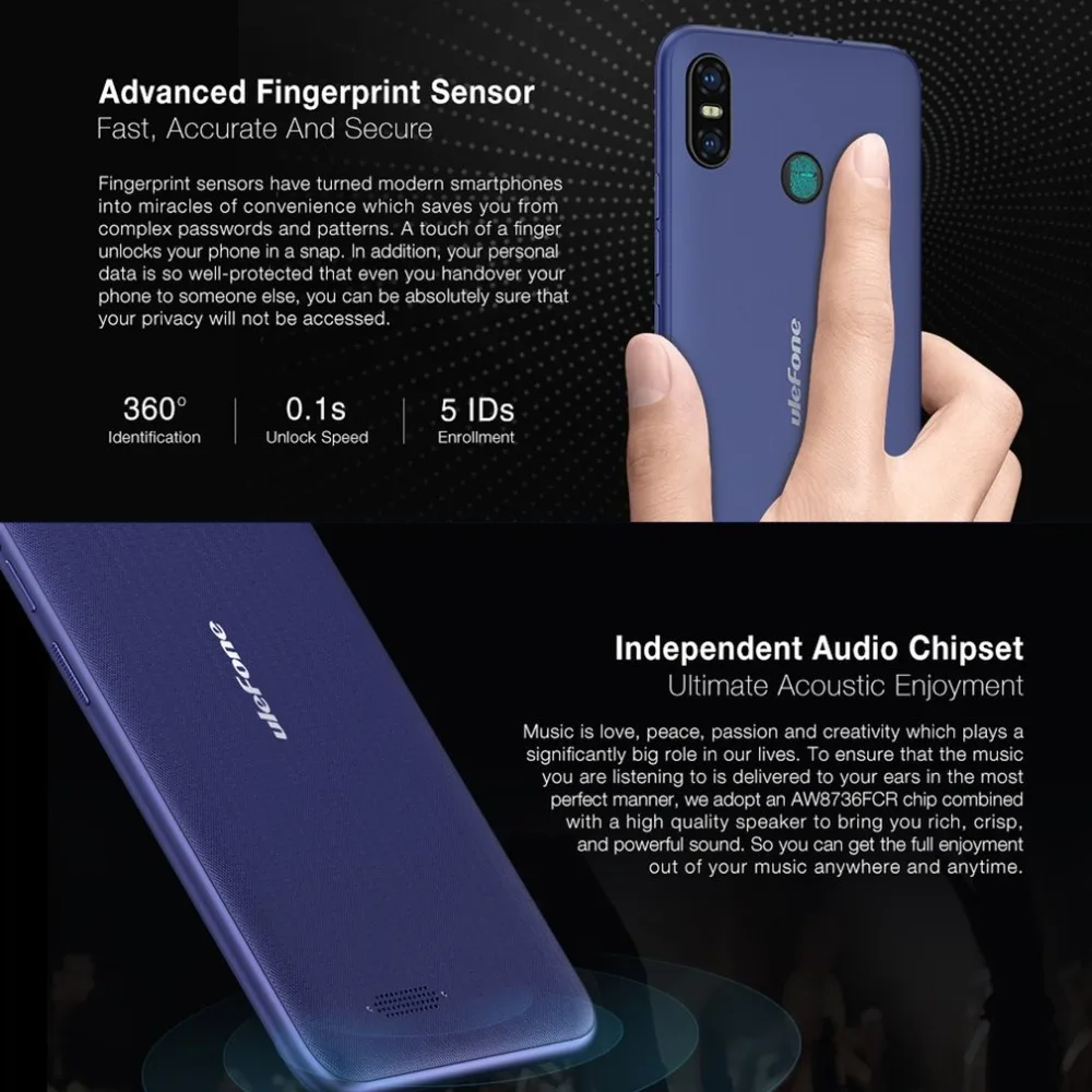 Ulefone S9 Pro 5,5 дюймов HD+ Android 8,1 четырехъядерный процессор MTK6739 2 Гб ОЗУ 16 Гб ПЗУ 13 МП+ 5 МП Две тыловые камеры 4G смартфон