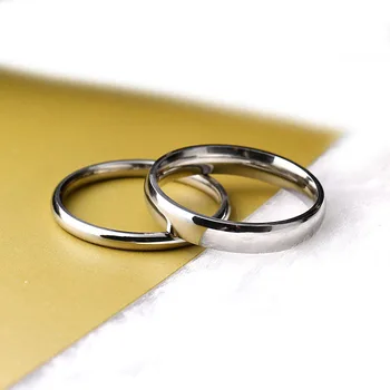 

Stainless Steel Gold Silver Color Classic Engagement Anti-allergy Smooth Simple Wedding Couples Rings for Men Women Gifts