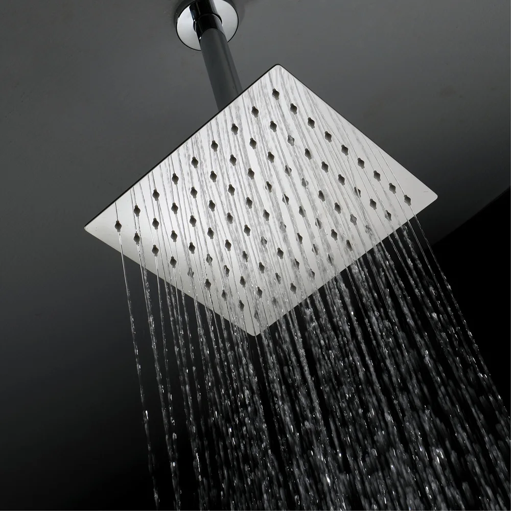 

Hideep Shower Faucet Top Spray Stainless Steel Chrome 8-Inch Square Ultra-Thin Top Spray Manufacturers Direct Selling HIHSPJ017