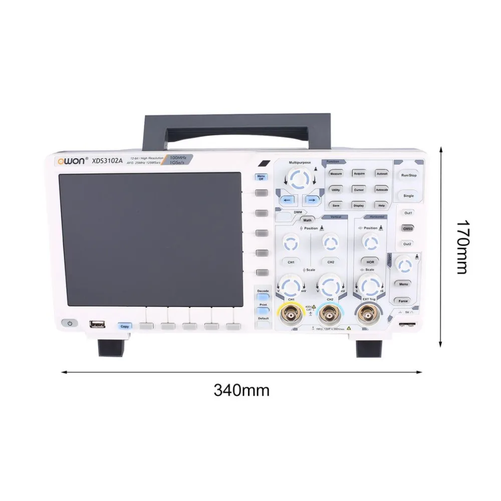 Owon Высокое разрешение цифровой осциллограф 100 МГц 1Gsa/S Adc 2 канала глубокой памяти ЖК-дисплей