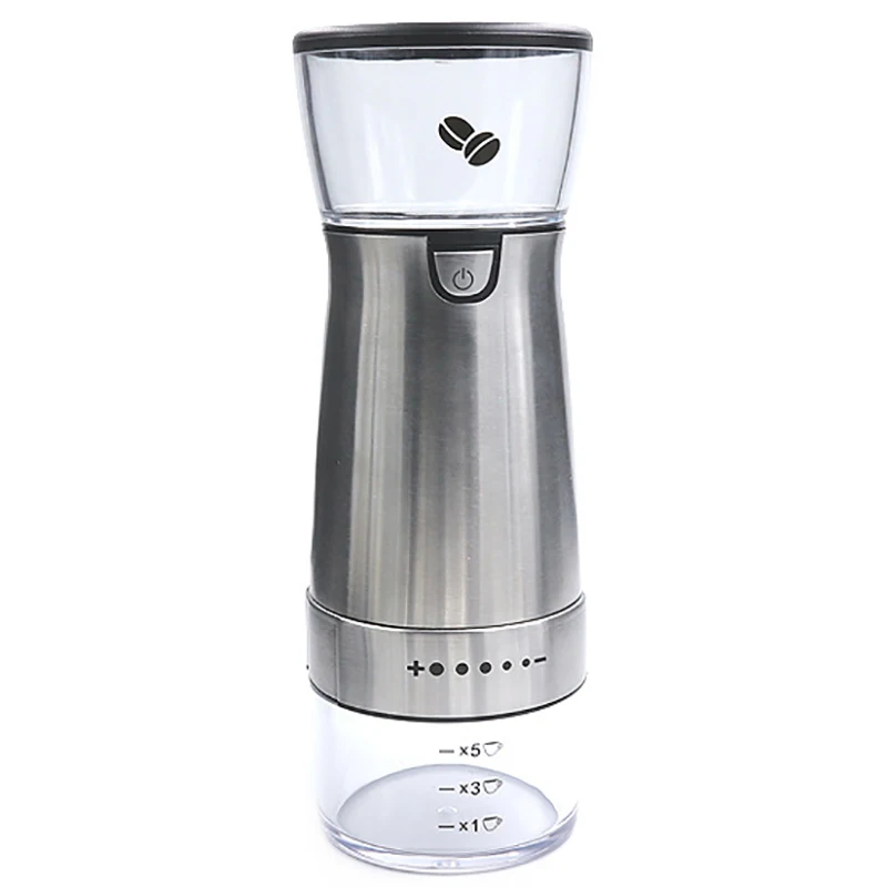 Molinillo de café eléctrico de mano, molinillo de rebaba recargable portátil con configuración de molinillo de aspereza ajustable