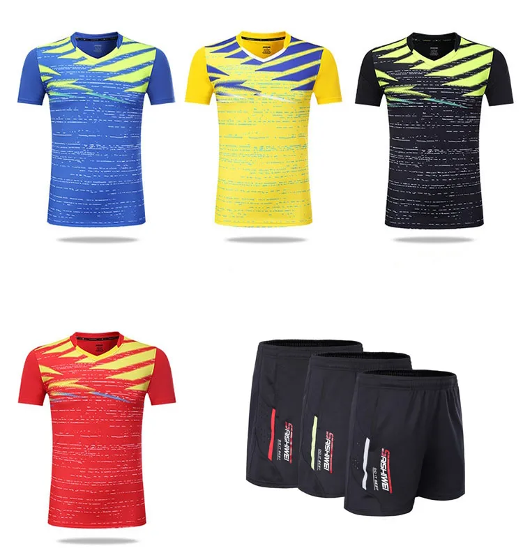 Новинка, быстросохнущая футболка для бадминтона для мужчин/женщин, спортивный комплект для бадминтона, настольный теннис, Мужская форменная футболка, теннисные рубашки, одежда 3869