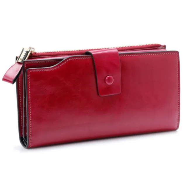 Fashion Long Women Leather Wallet Womens Wallets ForCell Phone Genuine Leather Purse Female Coin Purse Carteira Feminina 3