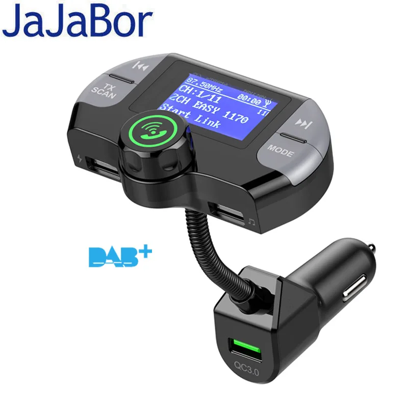 JaJaBor Car DAB цифровой fm передатчик Bluetooth автомобильный комплект громкой связи AUX