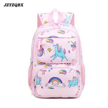 

JZYZQBX School Backpack For Girls mochilas escolares infantiles Cartoon Animals School Bag Multi Pockets Backpack USB plecak