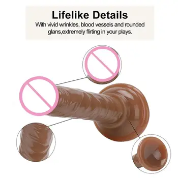 Realistic Dildo Anal Masturbator  Lightweight Sex Toys for Couples Jelly Dildo Suction Cup Penis Thrusting Pleasure Wand 3