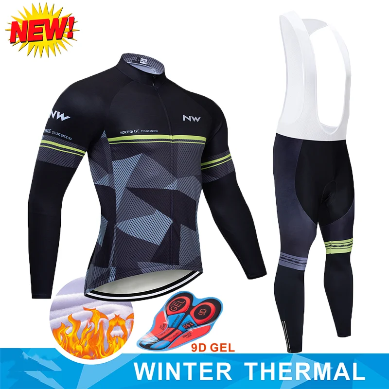 

Northwave 2019 Winter Cycling Clothing Long Sleeves Thermal Fleece Set Man MTB Bike Clothing Wear Maillot Ropa Ciclismo Invierno