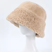 Новая зимняя теплая шляпа рыбака из искусственной шерсти для девочек с плоским верхом, упаковываемая уличная Панама