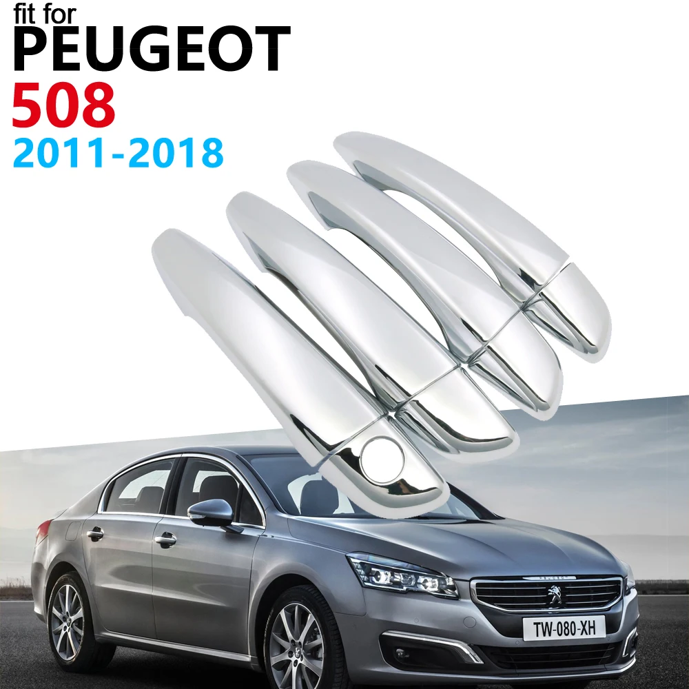 Дверные ручки, автомобильные аксессуары для peugeot 508 SW RXH 2011~, Хромированная ручка, накладка, набор, наклейки для автомобиля,,,,, 2013