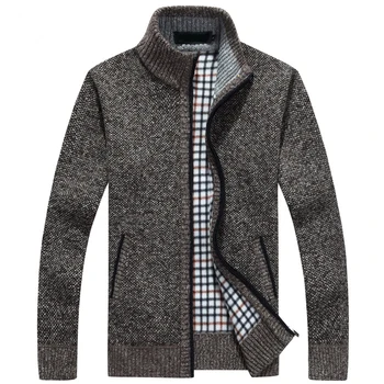 

men sweater zipper mens cardigans stand collar sweaters thick loose for men fashion sweater male sweater men cardigan holysing