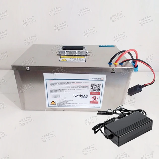 Gtk 72v 60Ah 100Ah Rechargeable Li-ion Battery Pack with Built-in 100A BMS - Safe for Bombers, Small Vehicle Power 1