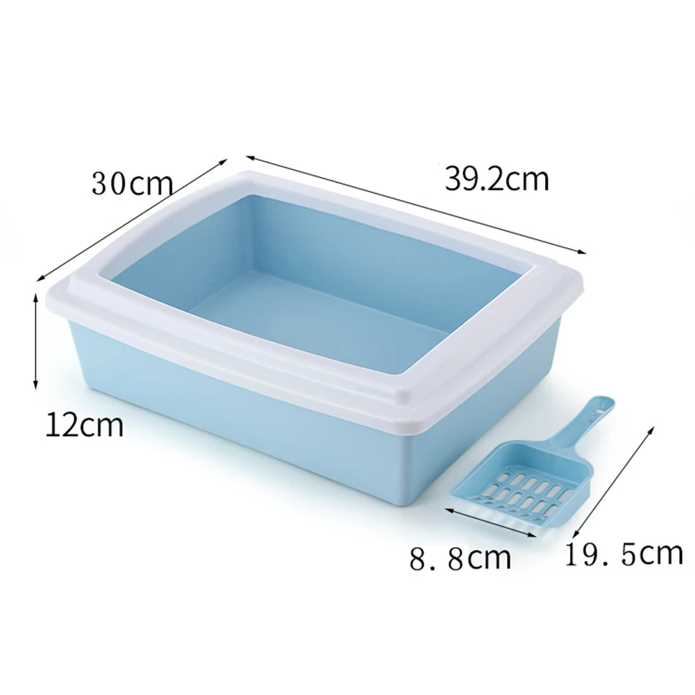 Cat Litter Box with Scoop Pet Toilet Anti Splash Kitten Bedpan Puppy Waste Cleaning Plastic Sand Box Small Pets Pee Tray Trainer Cat Litter Box with Scoop Pet Toilet Anti Splash Kitten Bedpan Puppy Waste Cleaning Plastic Sand Box Small Pets Pee Tray Trainer