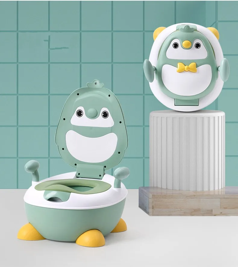 Green Soft Cushion Большой Детский Пластиковый унитаз для обучения горшку, детское сиденье для унитаза, переносное туристическое Горшечное кресло, Детский горшок, тренажер - Цвет: Green Soft Cushion