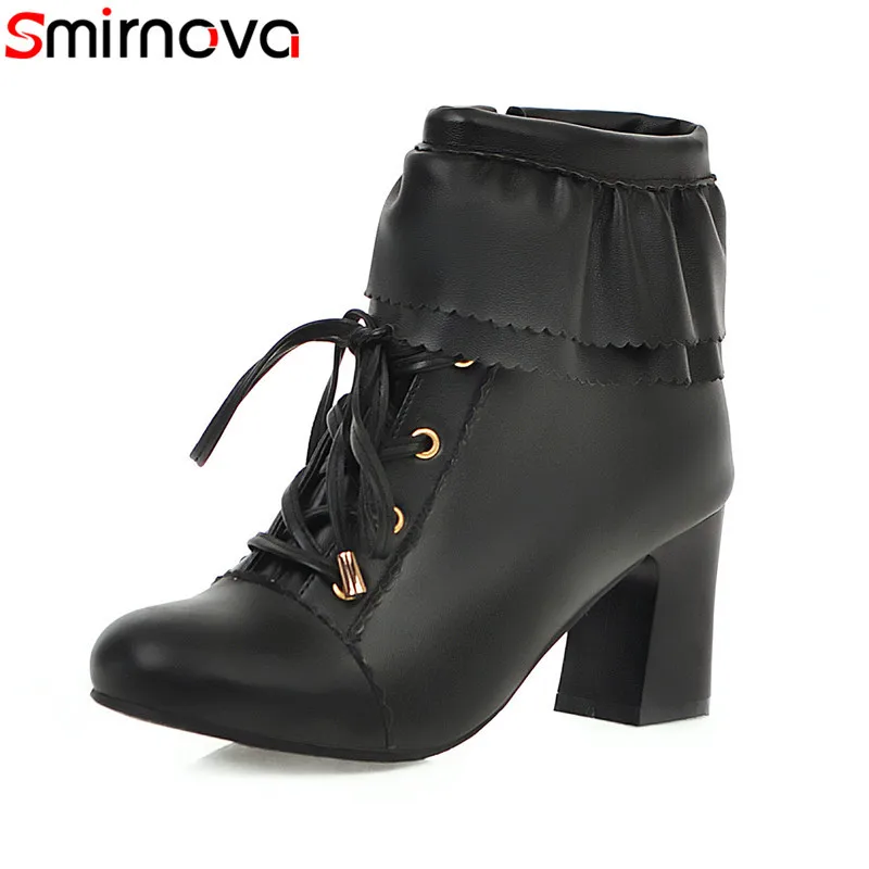 Женские ботильоны Smirnova 2020 зимние и осенние ботинки для женщин обувь с круглым