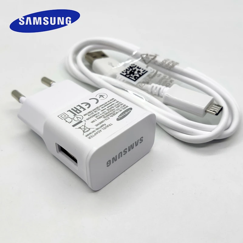 Samsung adaptador de viaje de la UE, Cable Micro USB de carga de 100cm, 5V, 2A, para Galaxy S7, S6 Edge, J5, J7, A3, A5, A7, 2016, Note 5, 4, A10|Transformadores
