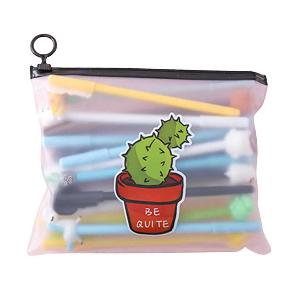 20PCS 0.38mm Cute Cartoon Gel Ink Writing Pens with Storage Bag for Kids Childern Home School Office Stationery Supplies - Color: B