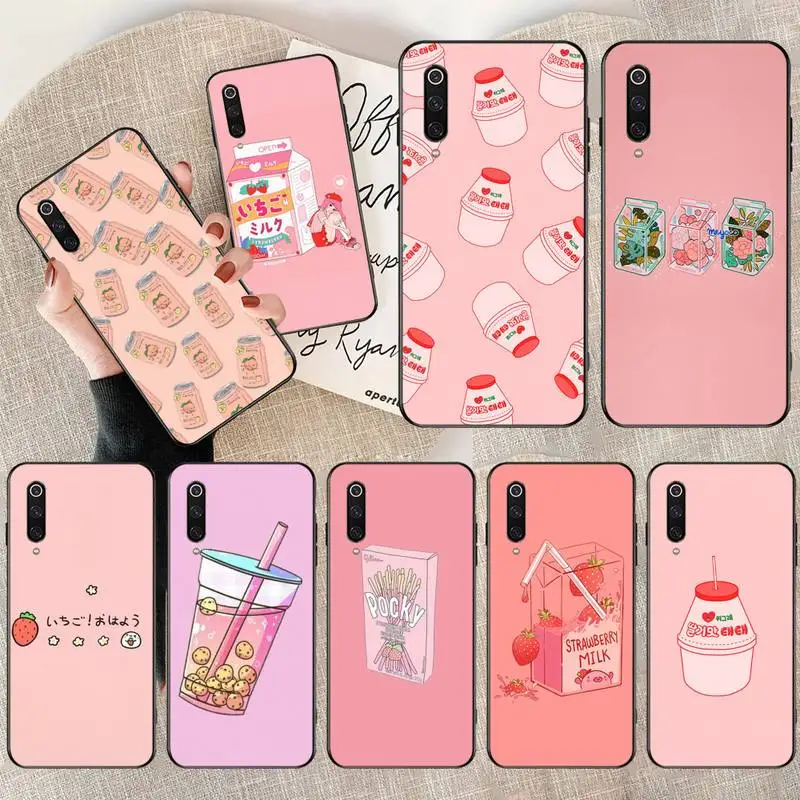HPCHCJHM Kawaii японская клубника молоко еда DIY Роскошный чехол для телефона Xiaomi Mi9 9SE 8SE