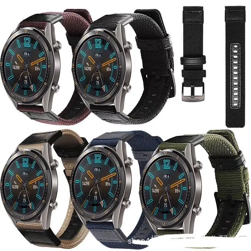 Ремешок нейлоновый для Ticwatch 1 2 E pro s s2 zenwatch band huawei watch GT amazfit 2s pace bip | Наручные часы