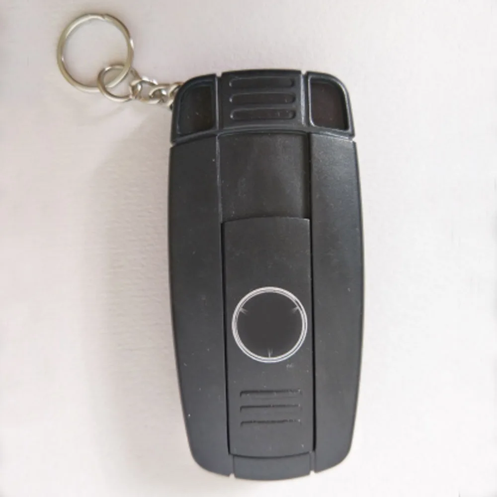 Зарядных порта USB для автомобиля брелок-зажигалка для ключей - Цвет: black