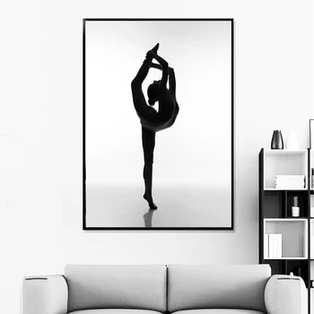 

Canvas Hd Print Modular Pictures Home Decor Black Gymnastics Ballet Girl Poster Minimalism Wall Art Painting For Living Room
