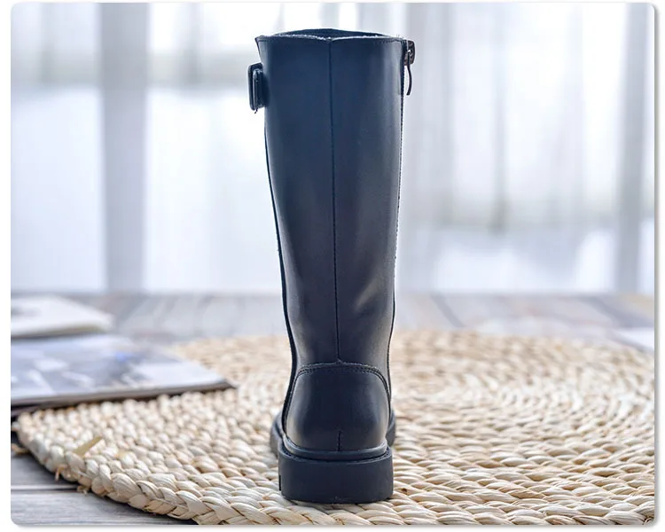 Kids Princess shoes Non-slip Children Boots PU leather Waterproof Winter Boots New Girls Genuine Wool Warming boots baby boots
