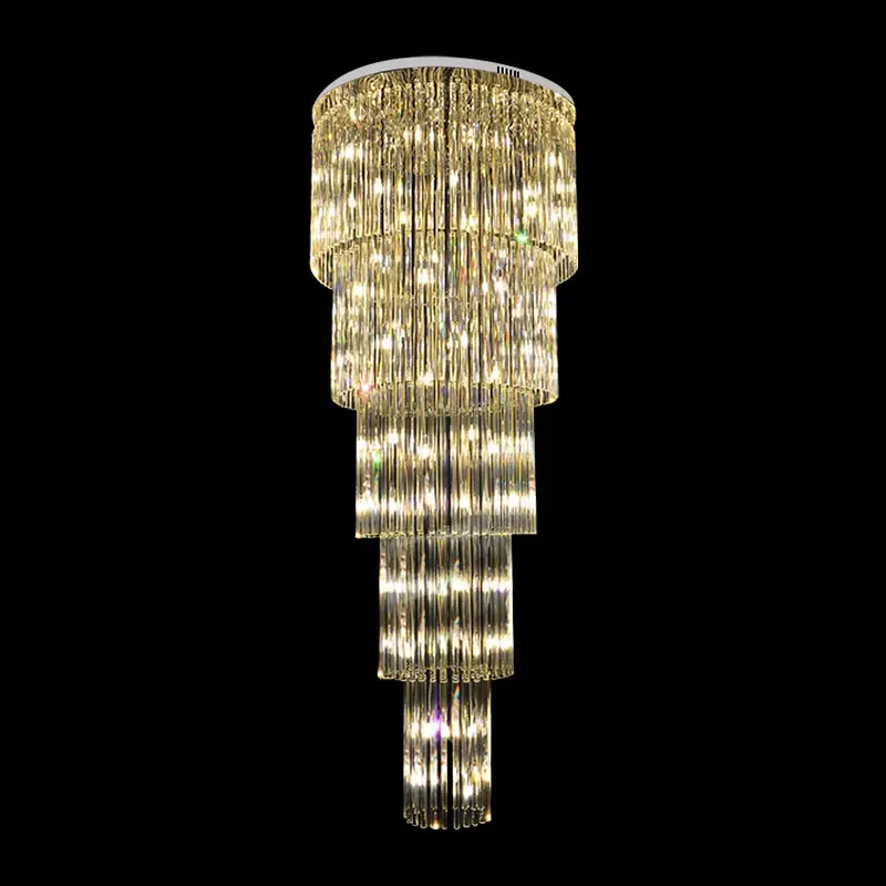 Modern Crystal Staircase Chandelier For Living Room Luxury Cristal Led Hanging Lamp Indoor LED Creative Design Light Fixture | Освещение
