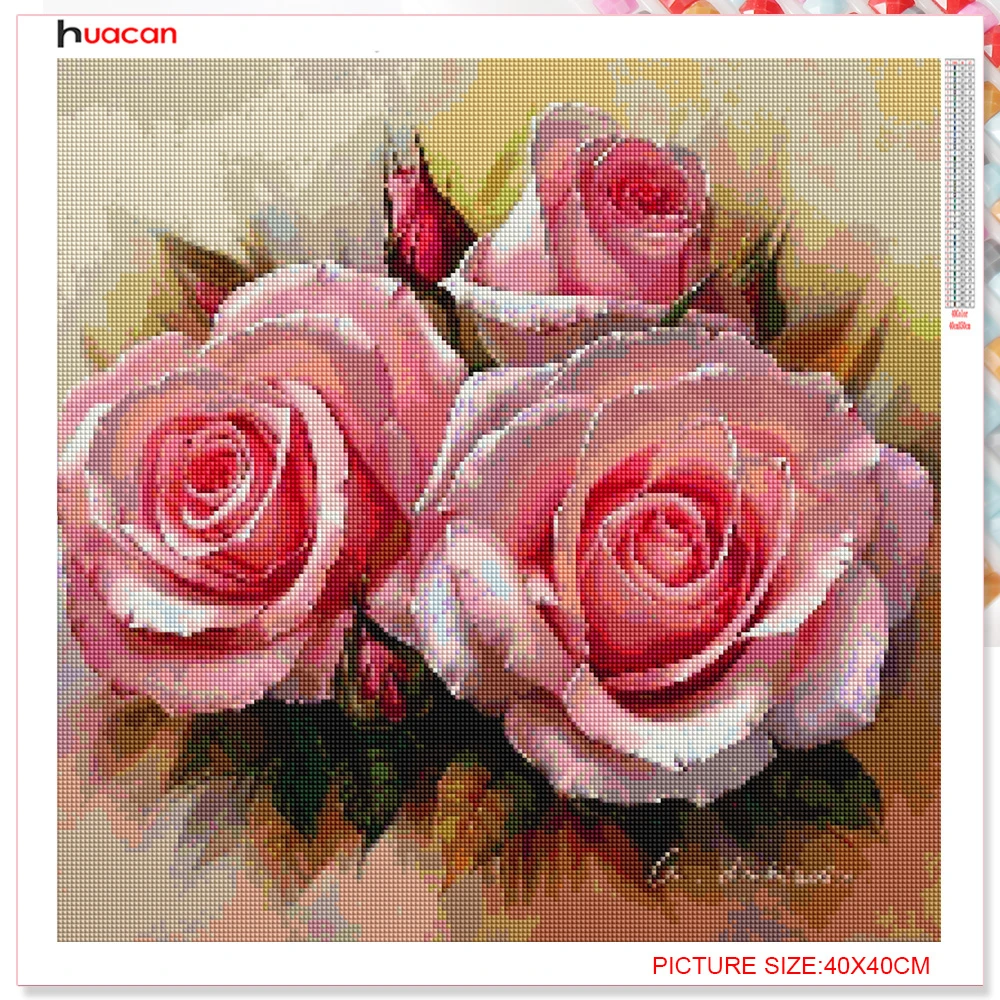 Алмазная вышивка цветки Huacan|picture of rhinestones|painting cross stitchdiamond painting stitch |