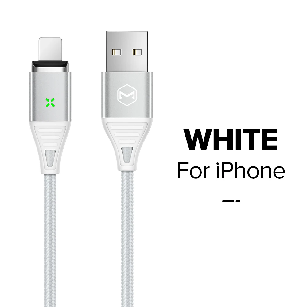 MCDODO Магнитный кабель 3A для быстрой зарядки iPhone XS X samsung зарядное устройство Quick Charge 3,0 Micro usb type C Магнитный шнур для передачи данных - Цвет: For iPhone Silver