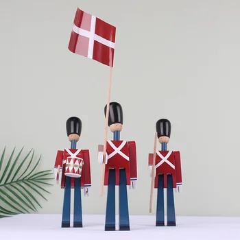 

Danish Soldier Wooden Decoration Creative Home Children's Model House Decoration Puppet Decoration Handmade Solid Wood