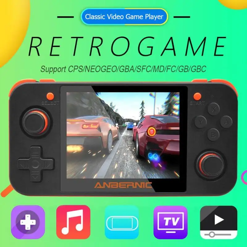 New Retro Game RG350 Video Game Handheld game console MINI 64 Bit 3.5 inch IPS Screen 16G+32G TF Game Player RG 350 PS1 Dropship
