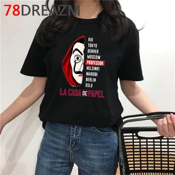 

La Casa De Papel T Shirt Men Funny Money Heist Summer Top T-shirt House of Paper Harajuku Bella Ciao Graphic Oversized Tees Male