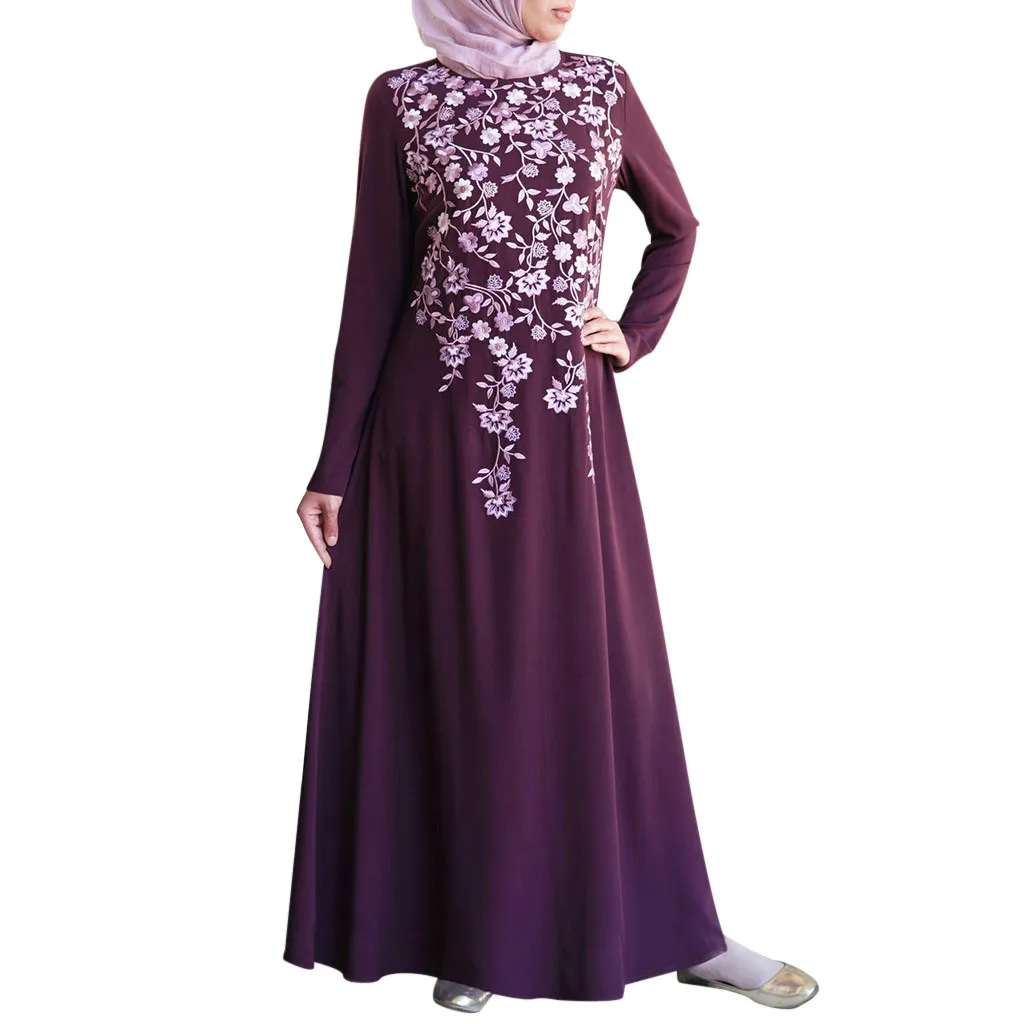 KLV роскошные высокие женские мусульманские платья кружевной кардиган платье макси с длинным рукавом одноцветное цветное кимоно открытый халат abaya Кафтан Дубай платья