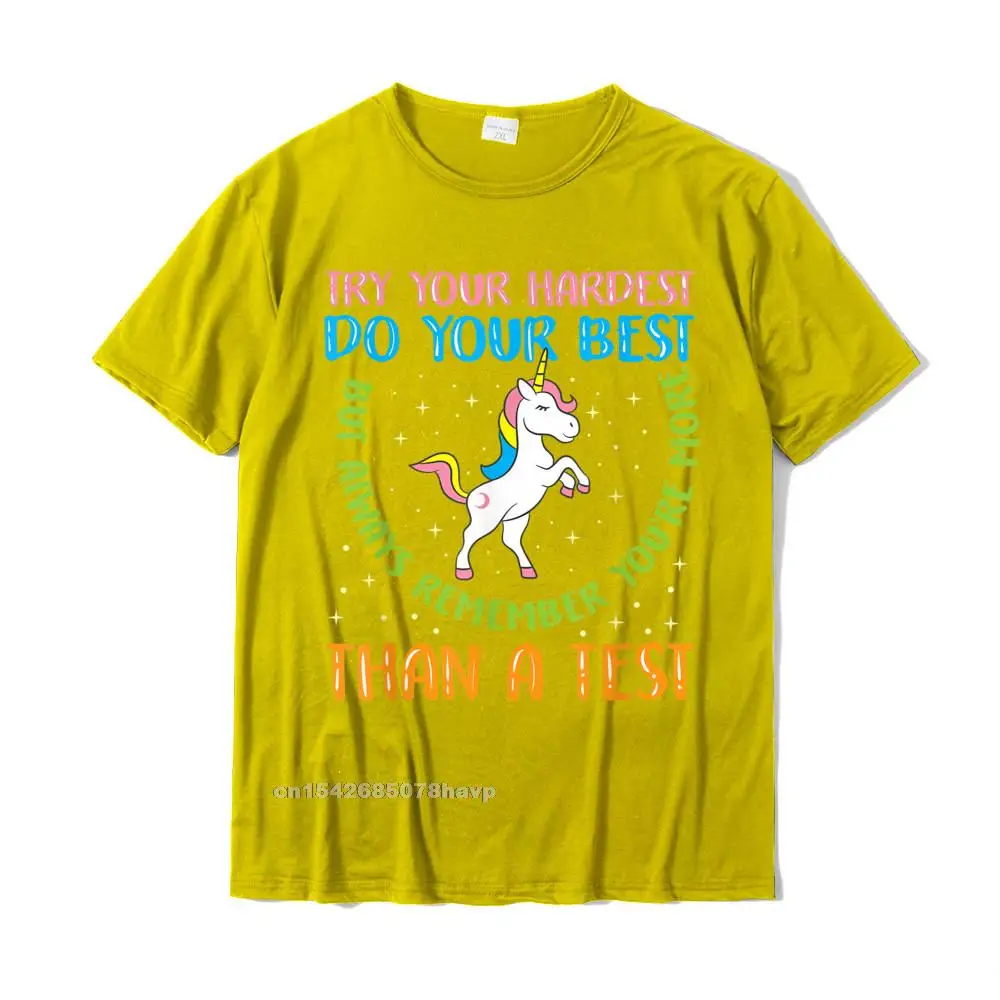 Funny T Shirts 2021 Discount Crew Neck Slim Fit 100% Cotton Men T Shirt Custom Short Sleeve Clothing Shirt Drop Shipping Funny Test Day Testing Mode Teacher Exam T-Shirt__1459. yellow