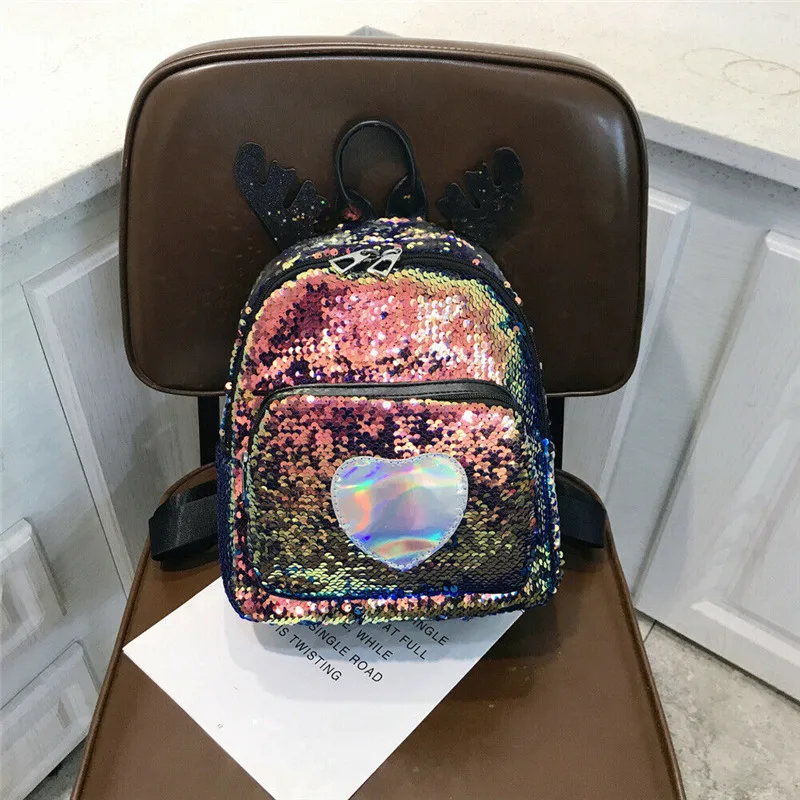 Мини-рюкзак с пайетками в виде единорога для девочек, школьная сумка, рюкзак для путешествий, детская маленькая сумка на плечо, сумочка