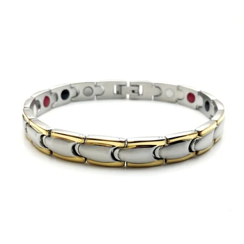 

2020 Top Selling Gold Color Stainless Steel Chain Bracelets For Men Women Jewelry Gift Wholesale Magnetic Stone Wrist Armband