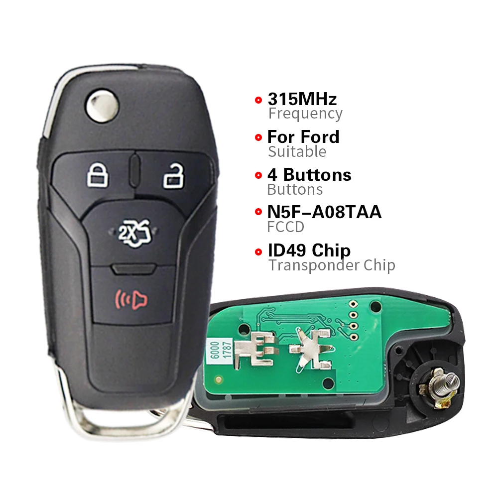YIQIXIN สมาร์ทคีย์ระยะไกล Fob สำหรับฟอร์ด S-MAX GALAXY MONDEO Focus Fusion Mk2 Mk7 Explorer Ranger 2/3/4ปุ่ม315/433/902 2