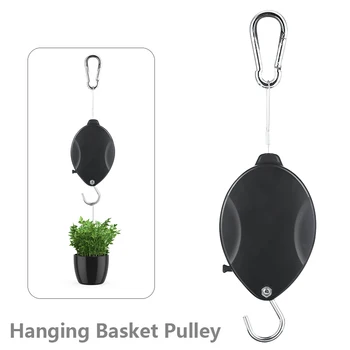 

1pcs Retractable Pulley Hanging Basket Pull Down Hanger Flower Plant Baskets Pots Hanging Baskets Tools