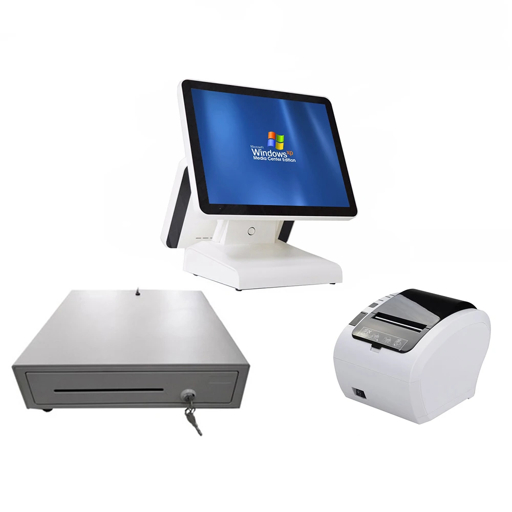 white Система 80 мм Термопринтер 5 купюр и 8 монет денежный ящик pos sysytem pos pc - Цвет: white